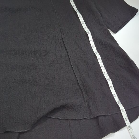 Yushi Top Womens Medium Black Textured Knit Cowl Neck Art Lagenlook - Picture 7 of 7